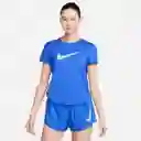 Nike Camiseta One Swsh Hbr Top Azul Para Mujer Talla L