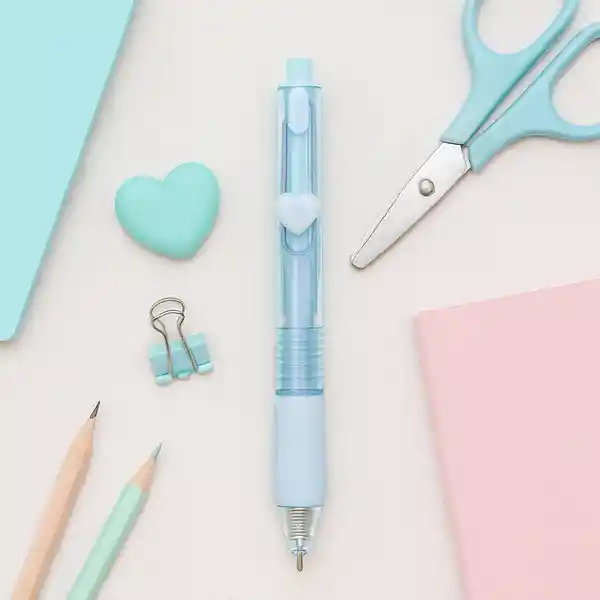 Esfero de Gel Retráctil Negro Cuerpo Azul Miniso