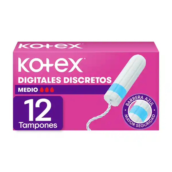 Tampón Digitales Kotex Medio 12 Und