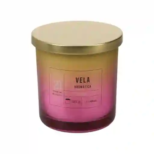 Casaideas Vela Vidrio Degradé Rosas Diseño 0001
