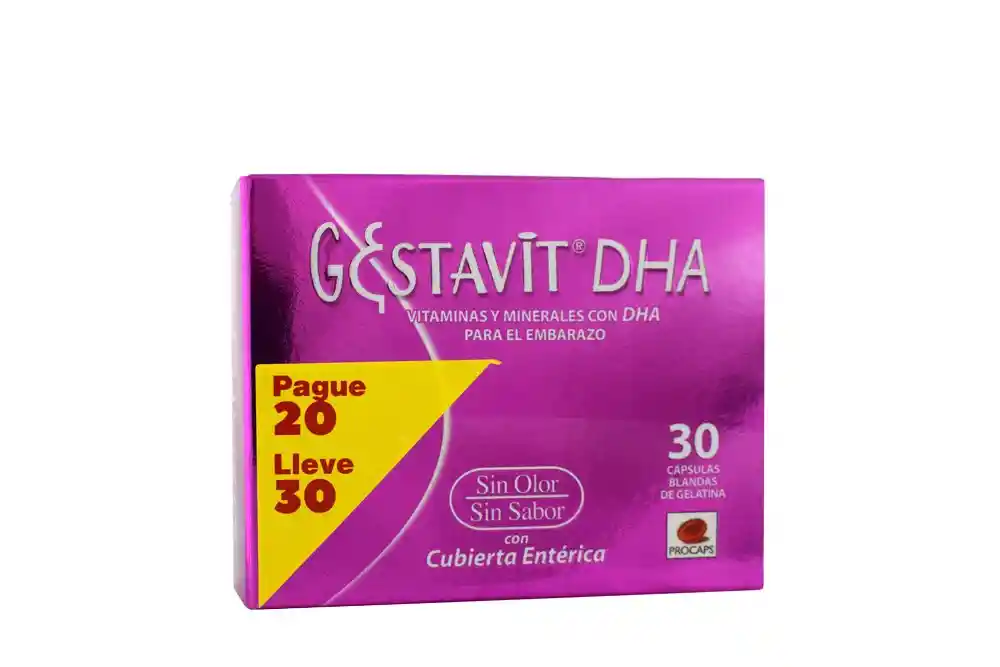 Gestavit DHA Vitaminas y Minerales para el Embarazo sin Olor