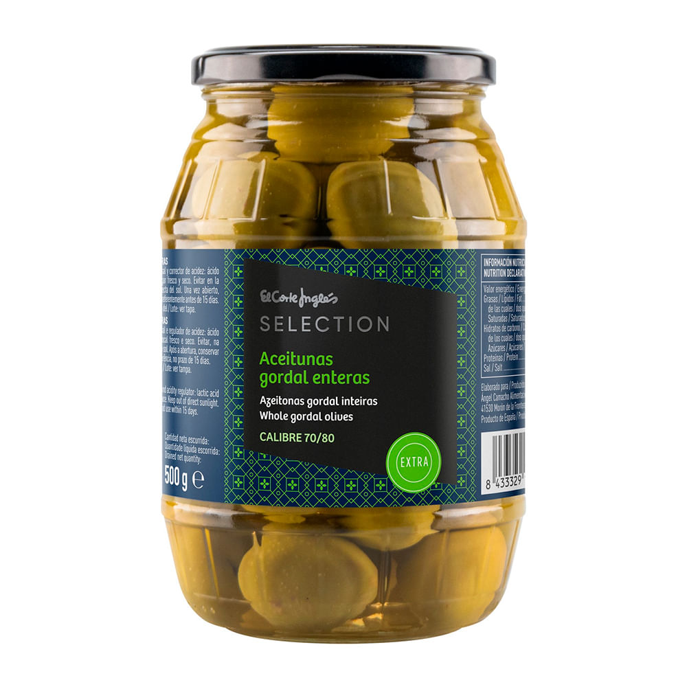 Gordal Aceituna Verde Entera 500 g