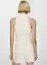 Enterizo Mono Arrow Offwhite Talla XL Mujer Mango