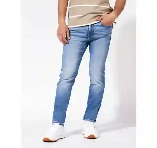 Jean Slim Straight Azul Talla 34 X 30 Hombre American Eagle