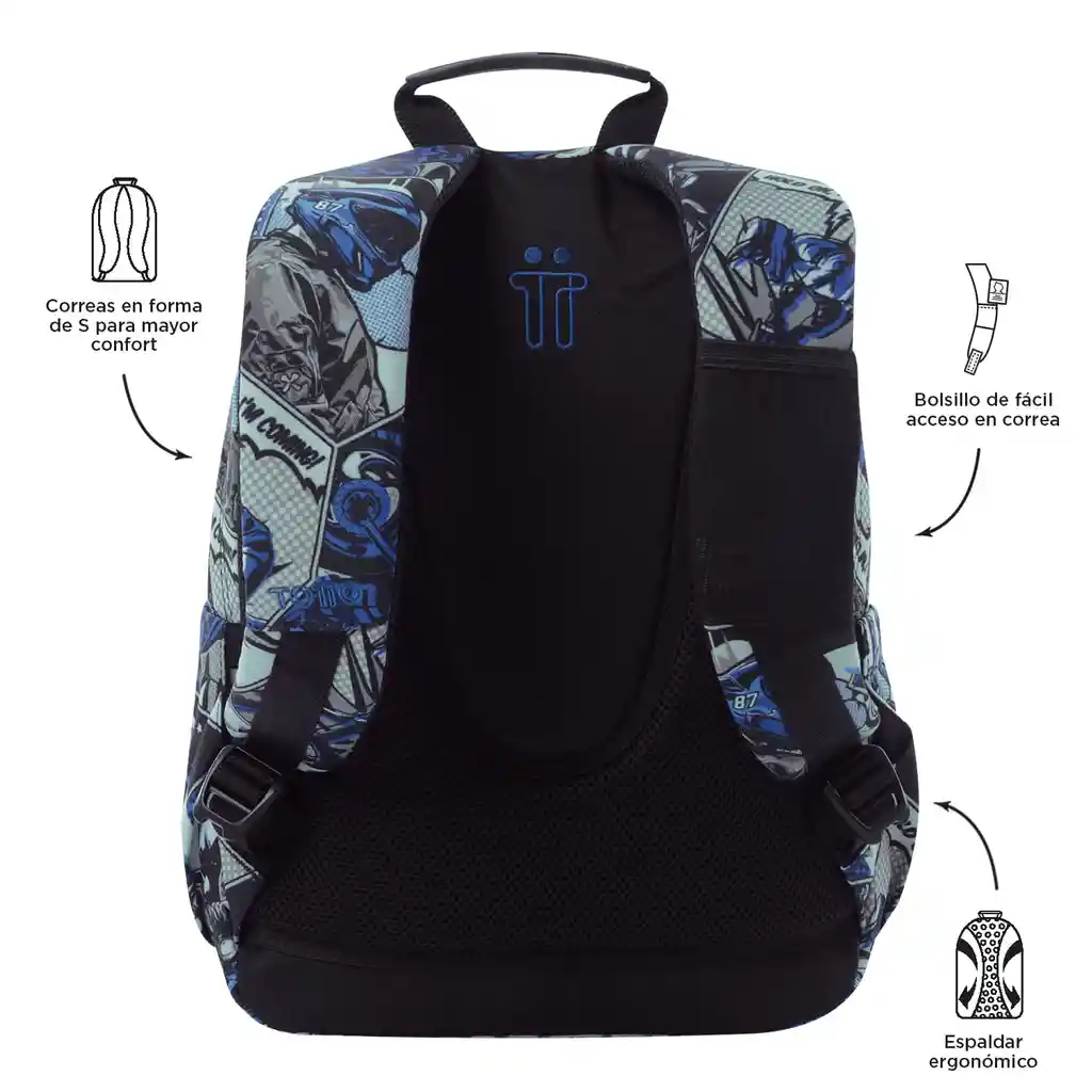 Morral Juvenil Porta Pc 13" Gommas Gris