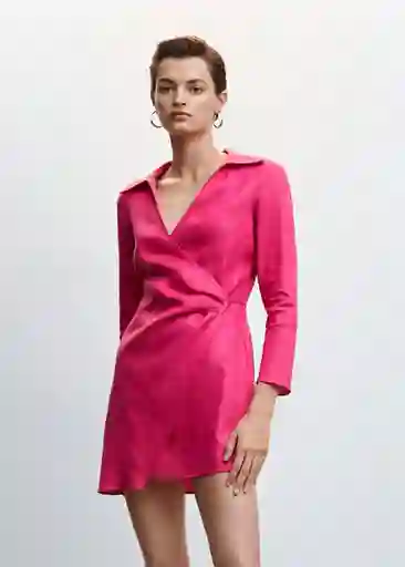 Vestido Cherry Fucsia Talla M Mujer Mango