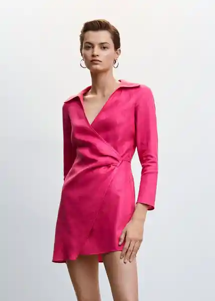 Vestido Cherry Fucsia Talla M Mujer Mango