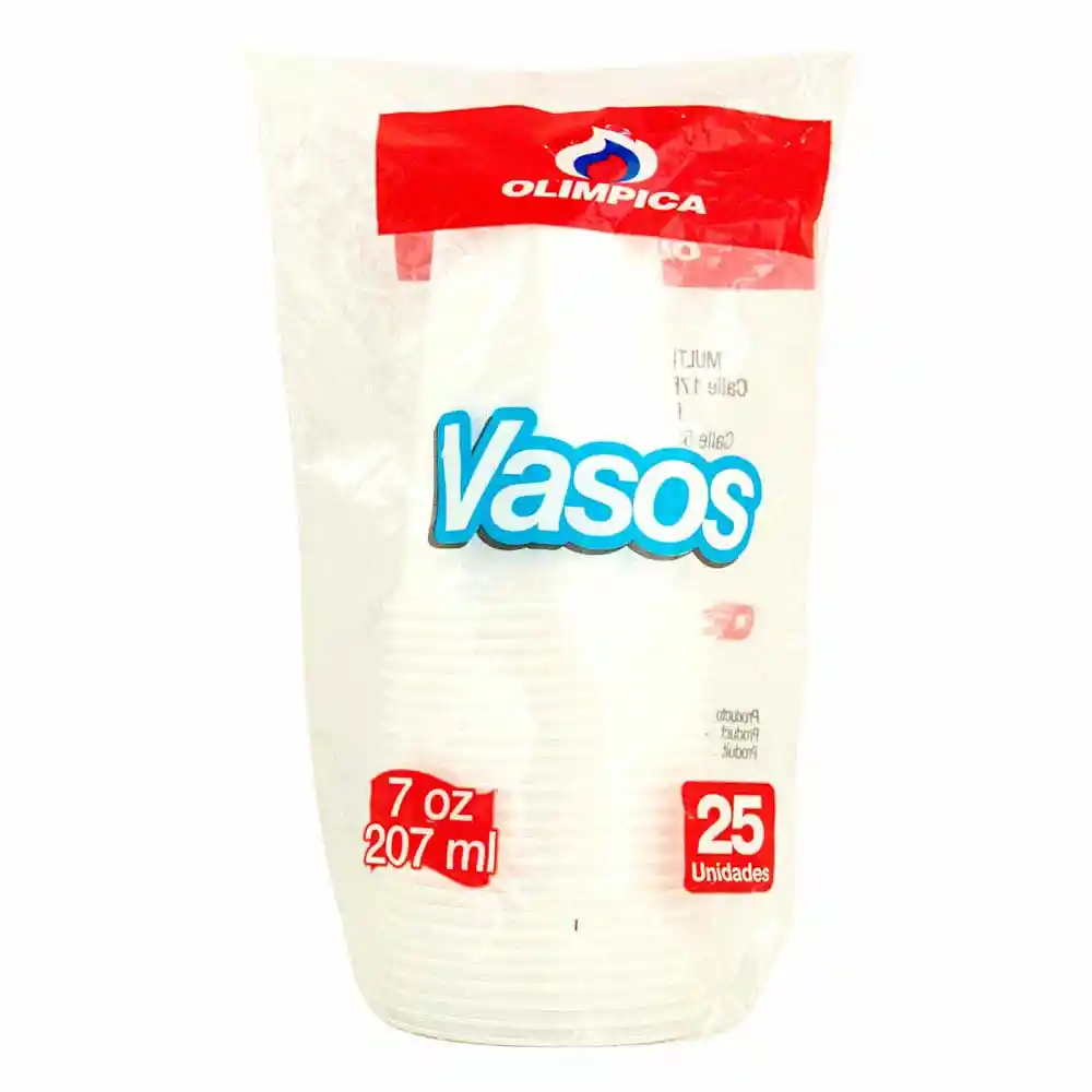 Paquete Vaso 7 Oz Olimpica Blanco