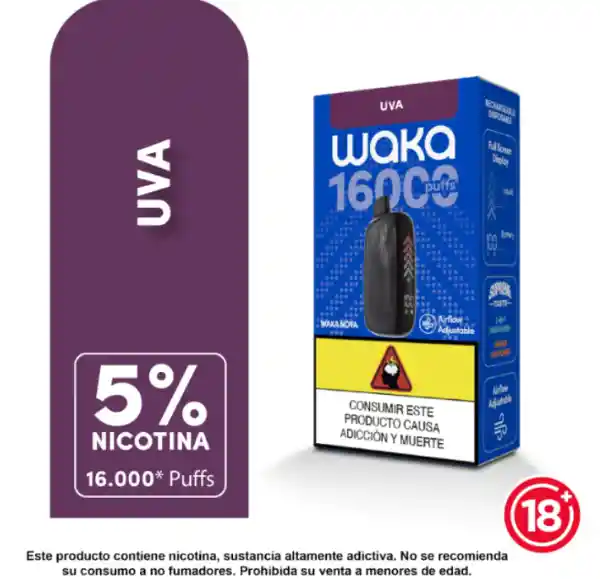Waka Vapeador Nova Device-Grape 5% 16000
