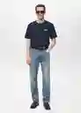 Camiseta Mvpna Navy Talla L Hombre Mango