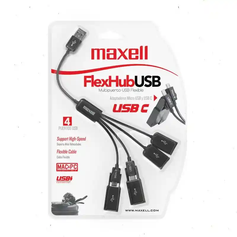 Maxell Hub Usb Flexible4 Puertos