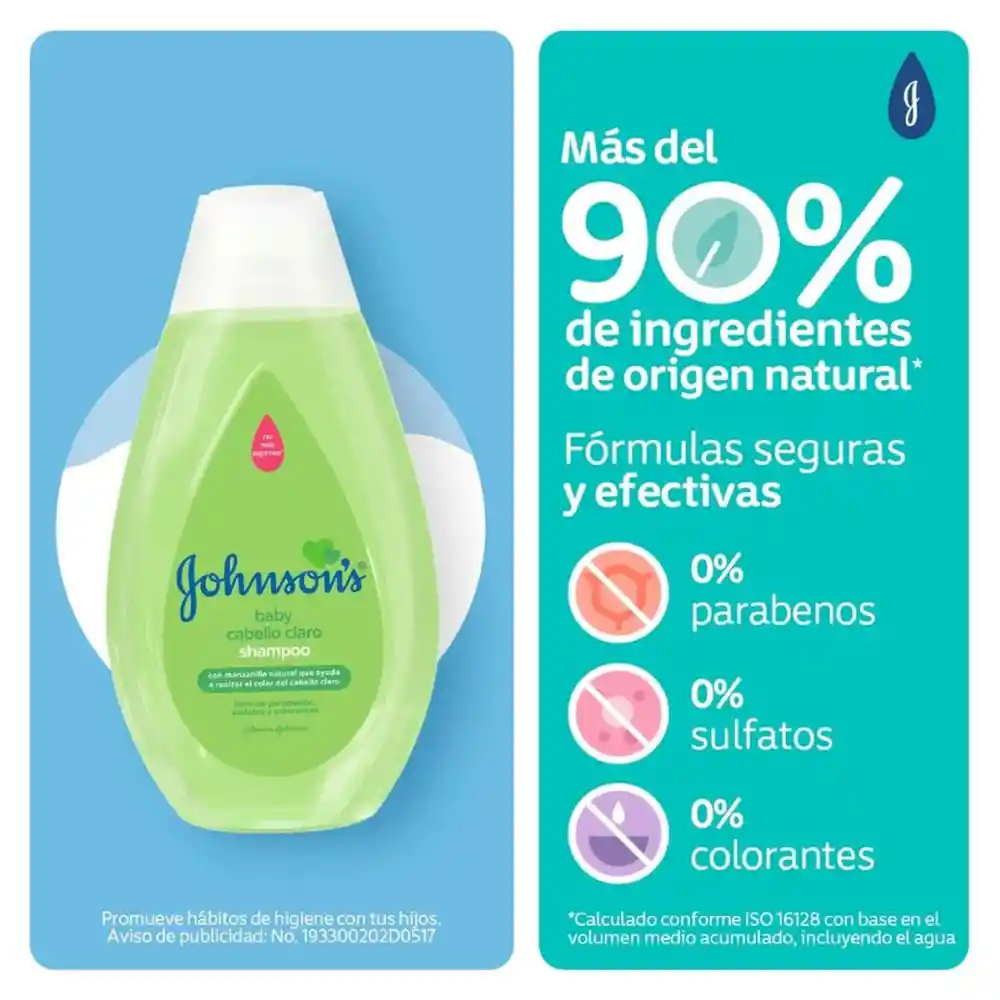 Shampoo Bebé JOHNSON'S Manzanilla 400 ML