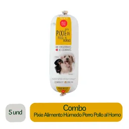 5 x Pixie Alimento Humedo Para Perro de Pollo al Horno