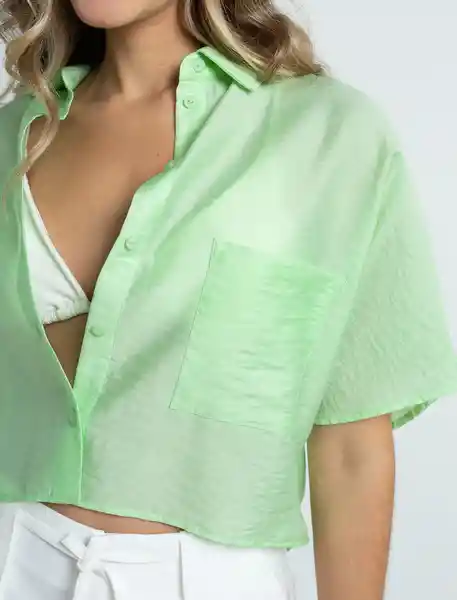 Camisa Moma Mujer Verde Braña Claro Talla L 412F369 Naf Naf