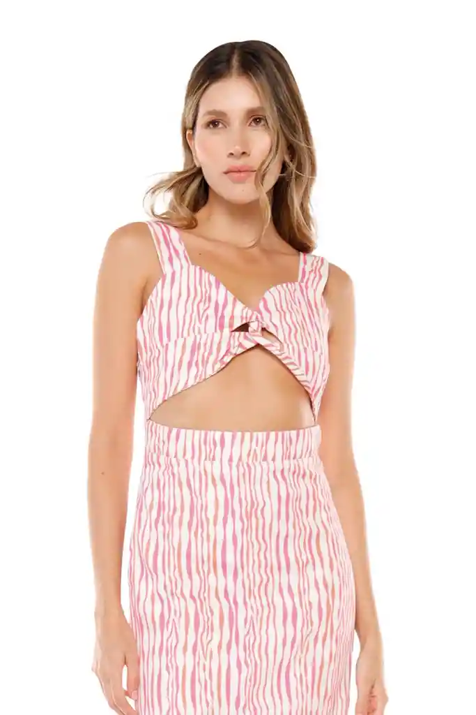 Vestido Largo Zebra Naranja Para Mujer Jalina