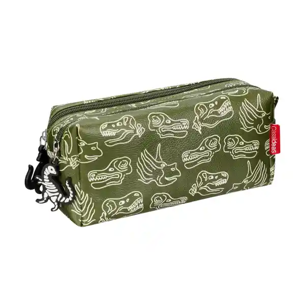 Estuche Doble Cierre Verde Casaideas
