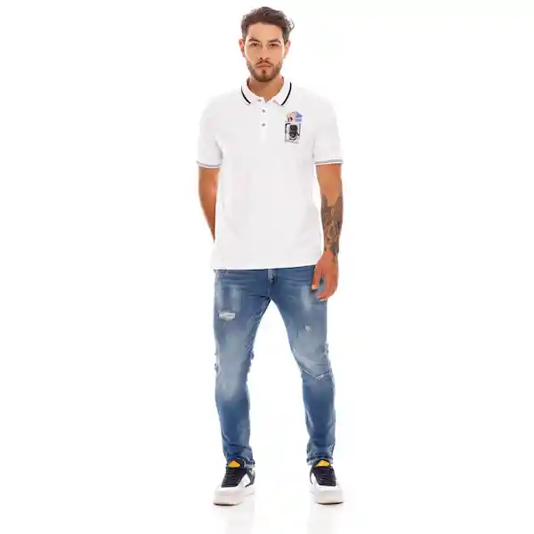 Pilatos Camiseta Polo Manga Corta Blanco Talla M