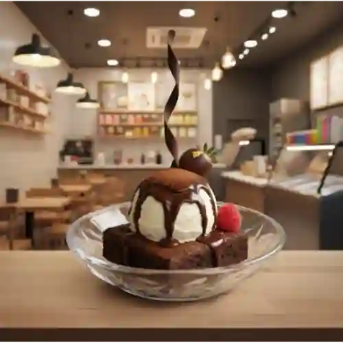 Brownie Caliente con Helado