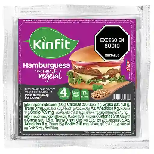 Carne Hamburgesa Dan Vegetal (360 Gr)