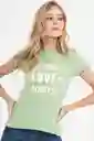 Ragged Camiseta Love Foil Color Verde Medio Talla S