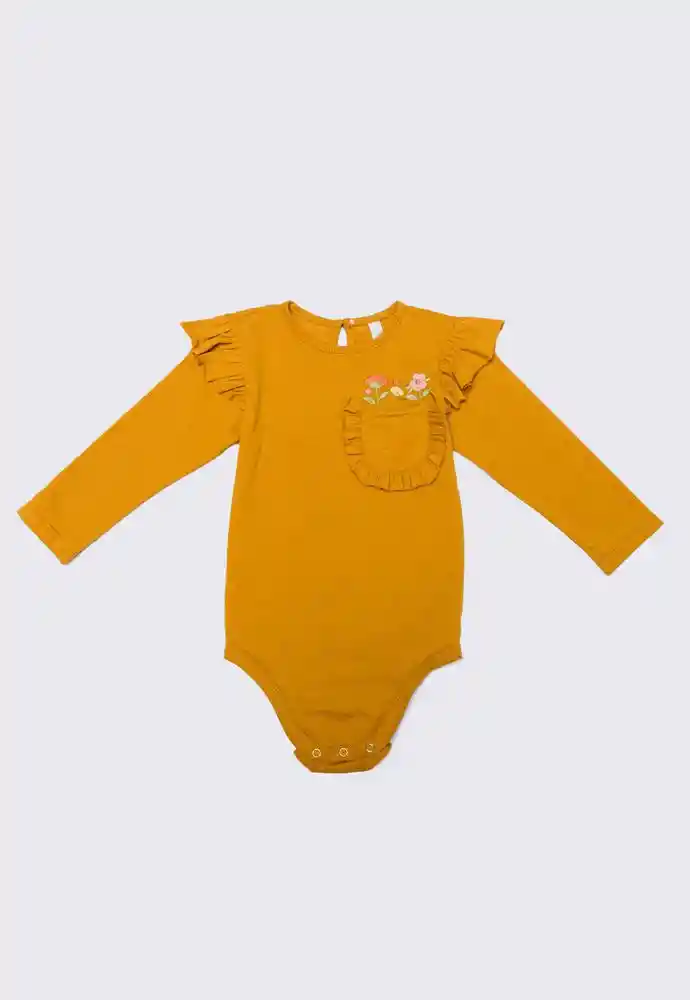 Body Manga Larga 9/12meses-terracota