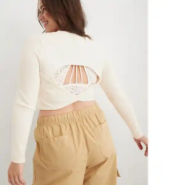 Buzo Beige Aerie Claro Talla Small American Eagle