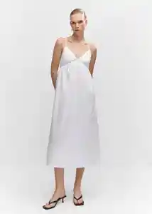 Vestido Bretzel-h Blanco Talla M Mujer Mango