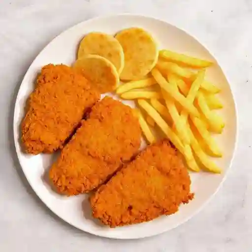 Pollo Frito +4 Arepas+ 8papas Saladas