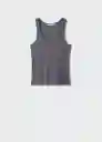 Top Bobar Gris Talla L Mujer Mango