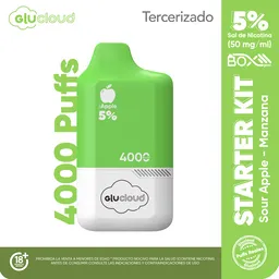 Combo Glucloud Starter Kit Sour Apple Pod Box / 4000 Puff