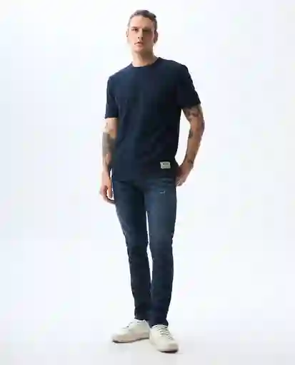 Camiseta Hombre Azul Talla M 841G005_AZU194024 Americanino