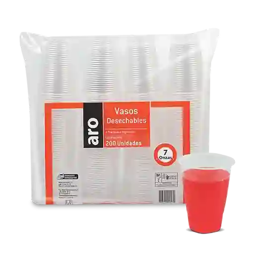 Aro Vaso Plástico Traslucido 7 oz