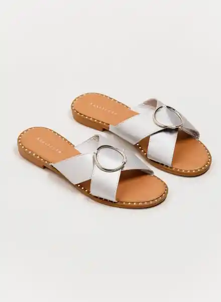 Sandalias Plana Mujer Plateado Talla 36 Arkitect