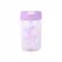 Vaso Plástico Con Tapa Abatible de Letter Rosa 500 mL Miniso