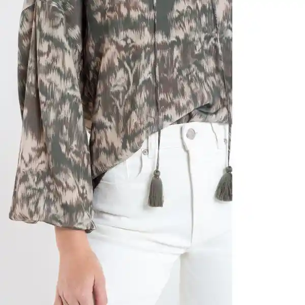  Camisa Benguela Mujer Verde Pato Oscuro Talla S Naf-Naf 