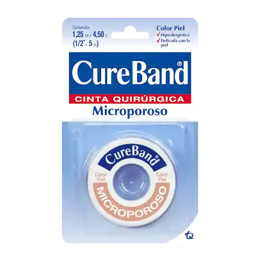 Micropor Piel CureBand 1.25cmX4.5m (1/2"X5y) 