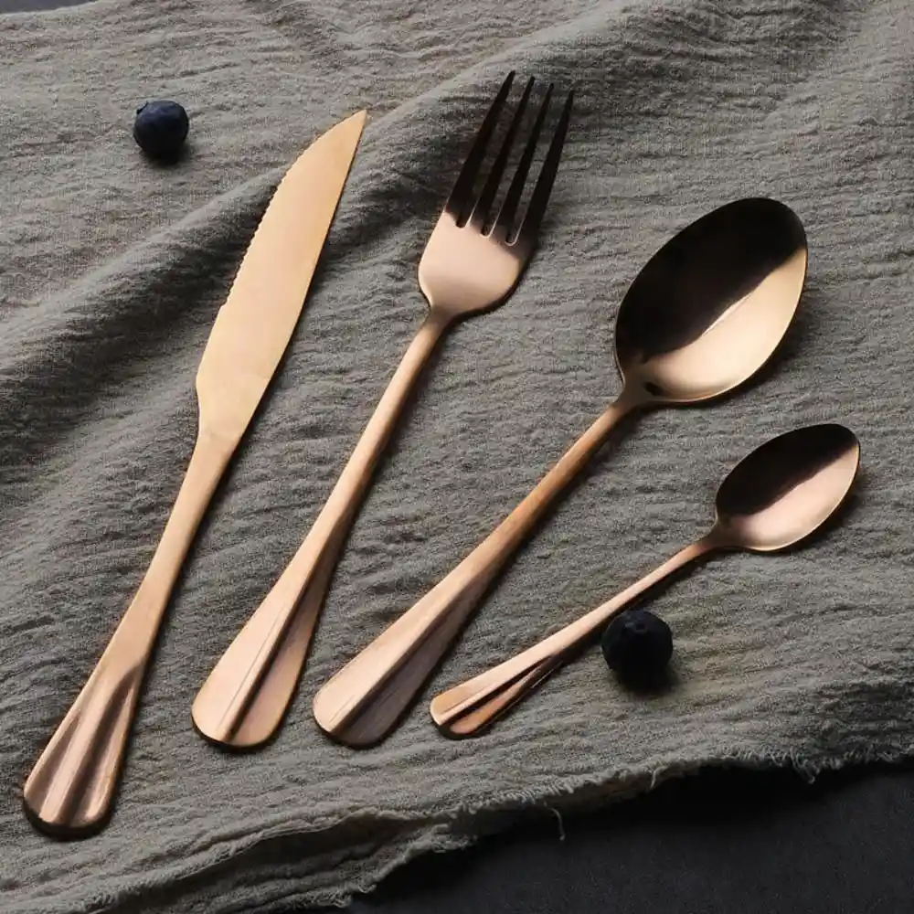 Juego 24 Pzs Cubierto Acero Inoxidable Capri Copper Kw Sm1441c
