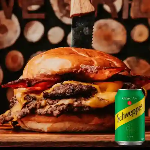 Hamburguesas Nebraska +Schweppes Ginger Ale 350ml