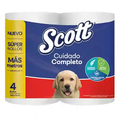 Scott Papel Higiénico Cuidado Completo Triple Hoja Rollos
