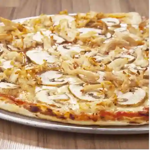Pizza pollo y champiñones mediana