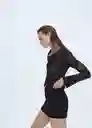 Falda Franc Negro Talla 42 Mujer Mango