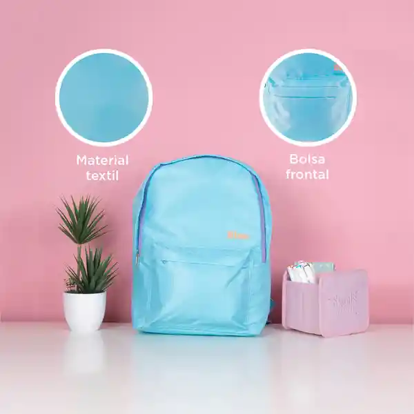 Mochila Básica Candy Color Azul Miniso