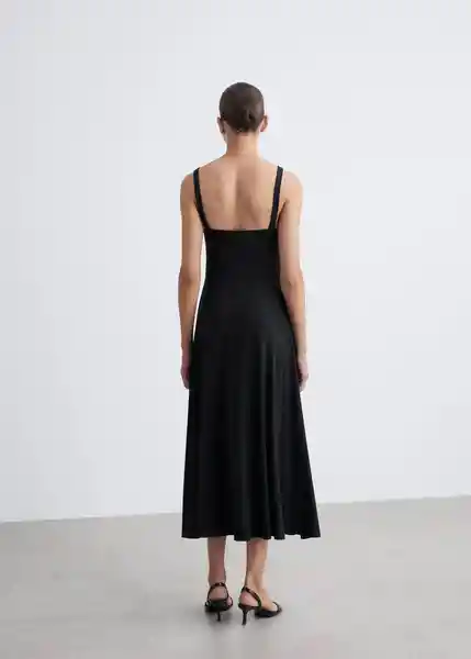 Vestido Cali Negro Talla L Mujer Mango