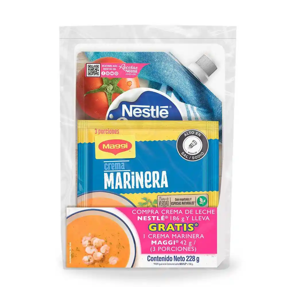 Nestlé Crema de Leche y Crema Marinera Maggi