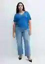 Camiseta Vispi Indigo Talla S Mujer Mango