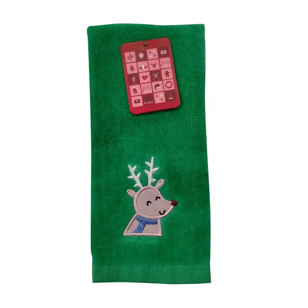 Toalla Visita Navidad Diseño Reno Krea