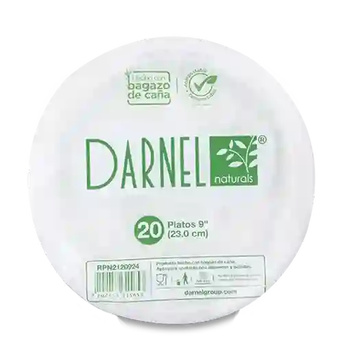 Darnel Plato Desechable Naturals Bagazo 23 cm