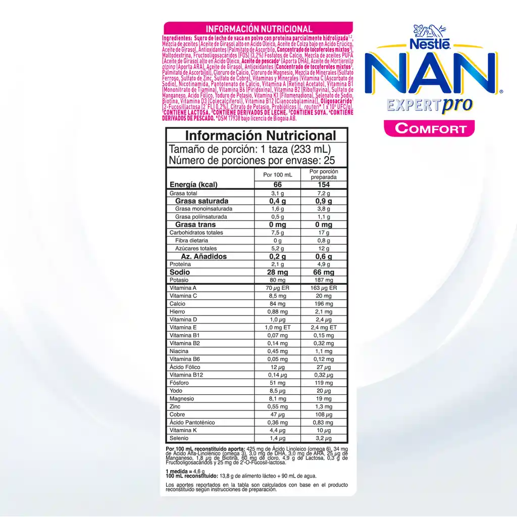 Alimento lácteo NAN COMFORT 3 x 800g