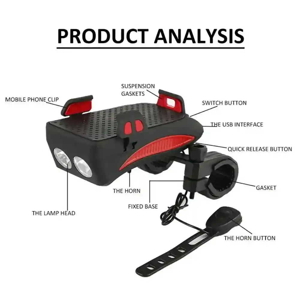 Manikanta Traders Bicycle Horn Lamp Mobile Phone Bracket