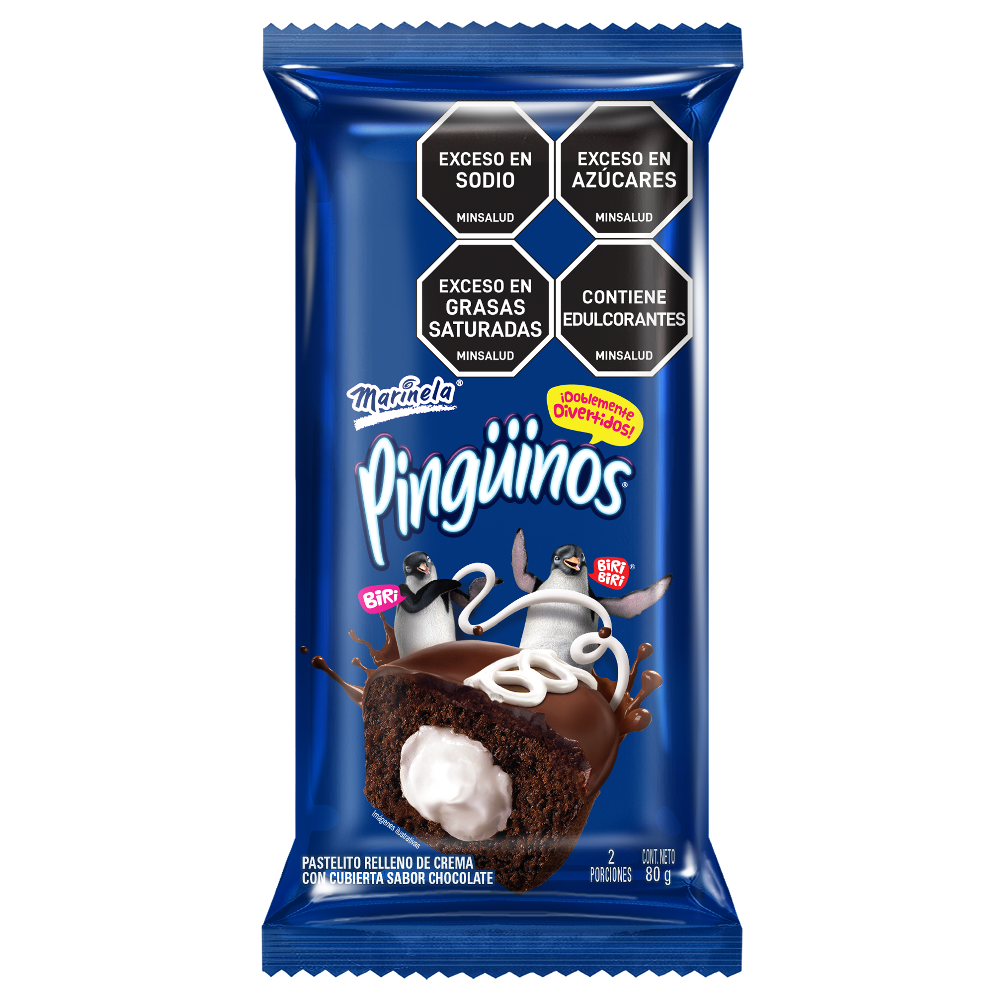 Pinguino Pastelito Relleno de Crema con Cubierta de Chocolate 80 g